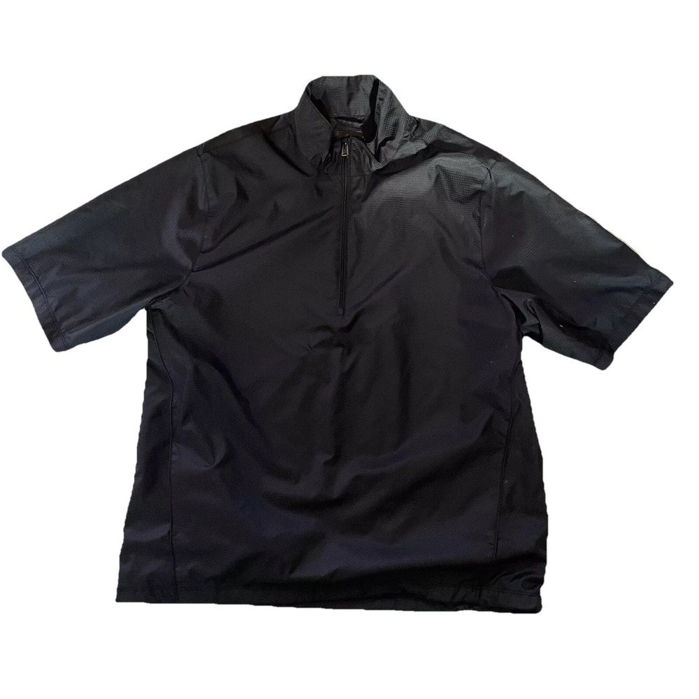 Greg Norman Jacket PGA Medium Black Golf Windbreaker 1/4 Zip Grand Geneva Logo